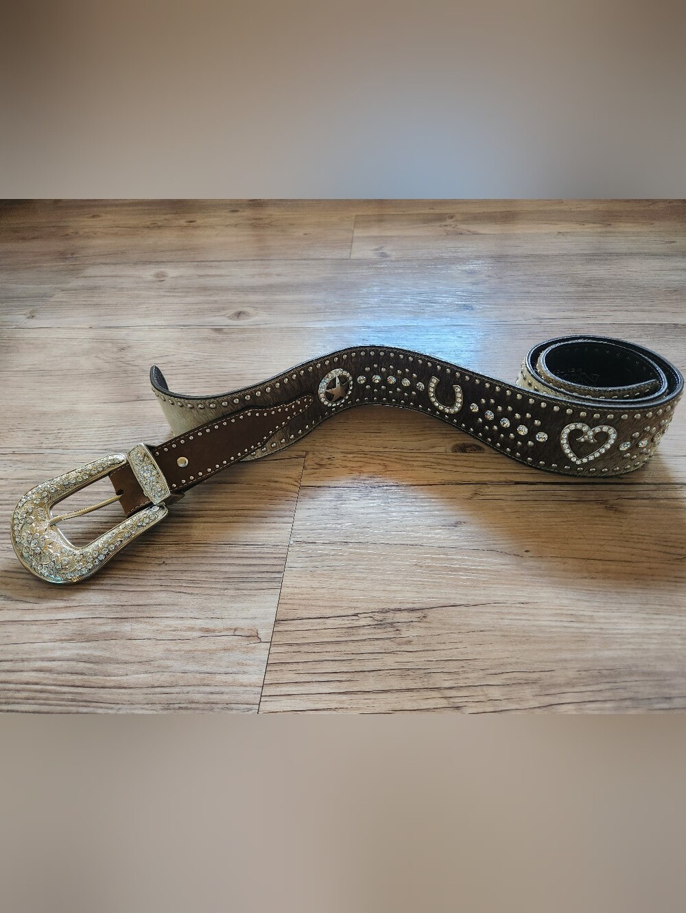 Brand New Cowhide Rhinestone Western Nacona Belt Large